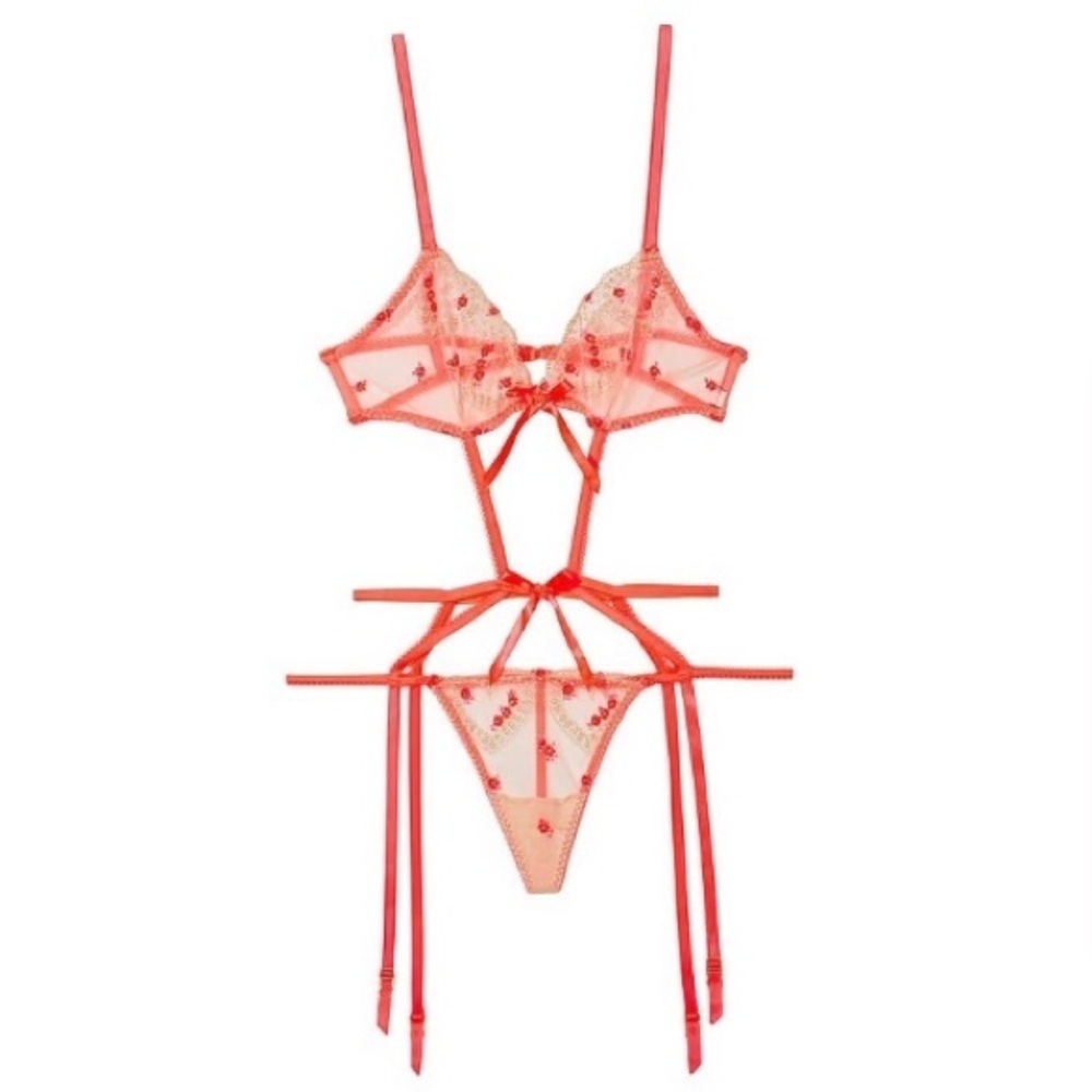 New! Victoria's Secret VERY SEXY Sweetheart Strappy neon Teddy 31687